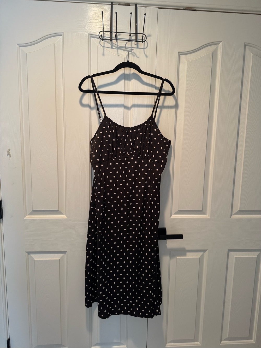Plus Size Classic Black Polka Dot Spaghetti Strap Dress